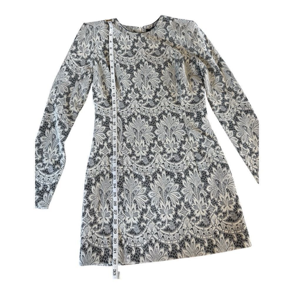 Plein Sud Brocade Mini Dress NWT FR42 US10 Black Gray White Made in Italy - Picture 7 of 13